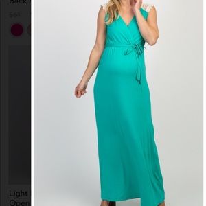 Pink Blush crochet back maxi dress